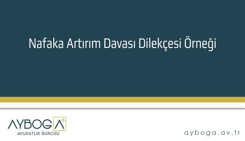 Nafaka Artırım Davası Dilekçesi Örneği