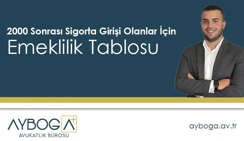 2000 Sonrası Sigorta Girişi Olanlar İçin Emeklilik Tablosu