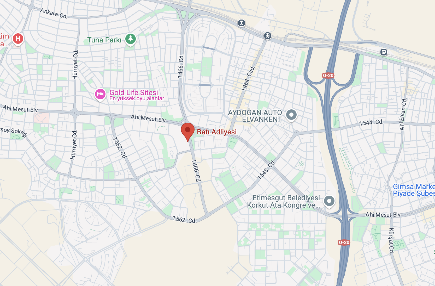 Ankara Batı Adliyesi Harita