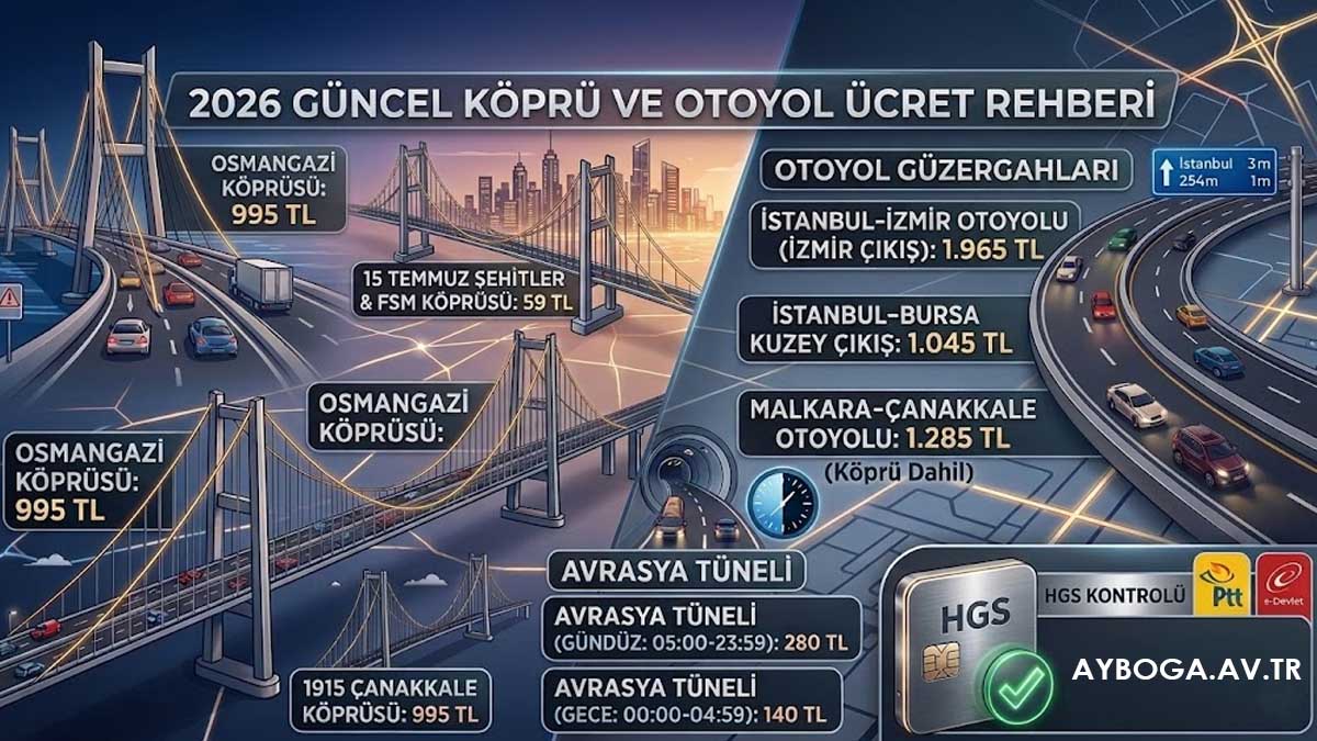 2026 Güncel Köprü ve Otoyol Ücret Rehberi